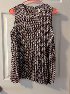 Cato Brown and Pink Geometric Sleeveless Top